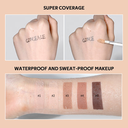 5-Color Waterproof Concealer Matte High Coverage Oil-Control Foundation For Acne Scars And Dark Circles Cosmetics