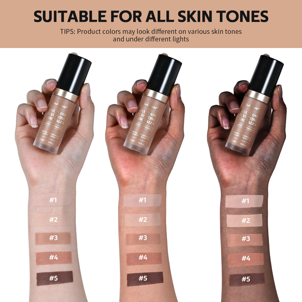 5-Color Waterproof Concealer Matte High Coverage Oil-Control Foundation For Acne Scars And Dark Circles Cosmetics