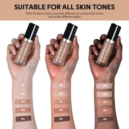 5-Color Waterproof Concealer Matte High Coverage Oil-Control Foundation For Acne Scars And Dark Circles Cosmetics